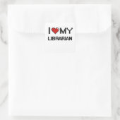 Ich Liebe mein Bibliothekar Quadratischer Aufkleber (Tasche)
