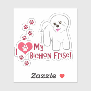 Ich Liebe mein Bichon Frise! Aufkleber