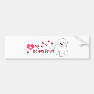 Ich Liebe mein Bichon Frise! Autoaufkleber