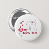 Ich Liebe mein Bichon Frise! Button (Vorne & Hinten)