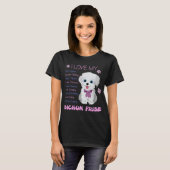 Ich Liebe mein Bichon Frise Hund Geschenk T-Shirt (Vorne ganz)