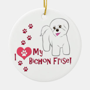 Ich Liebe mein Bichon Frise! Keramikornament