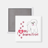 Ich Liebe mein Bichon Frise! Magnet (Vorderseite/Rückseite)