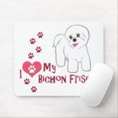 Ich Liebe mein Bichon Frise! Mousepad (Mit Mouse)