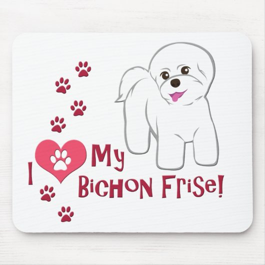 Ich Liebe mein Bichon Frise! Mousepad (Vorne)