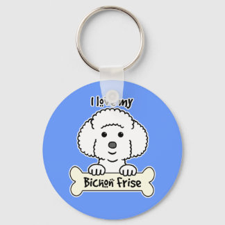 Ich Liebe mein Bichon Frise Schlüsselanhänger