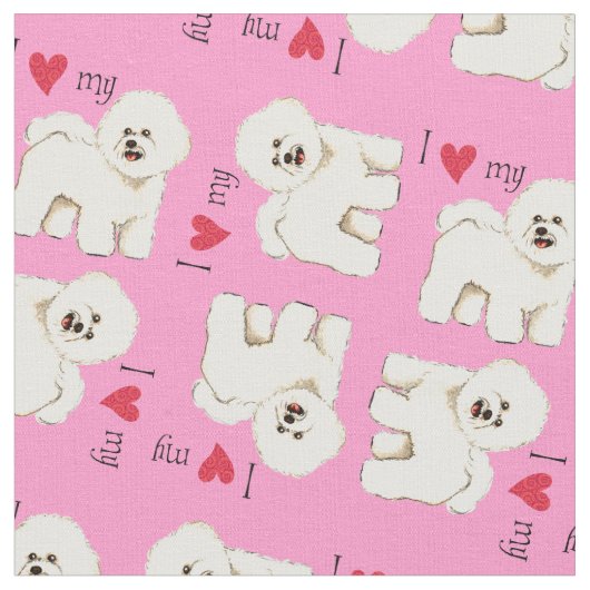 Ich Liebe mein Bichon Stoff (Nahaufnahme)