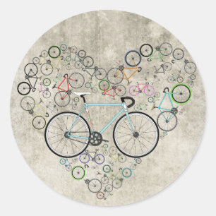 Ich Liebe mein Bike Runder Aufkleber