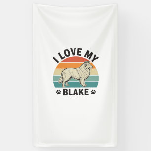 Ich liebe mein Blake-Hund Retro-Gravurdesign_1 Banner