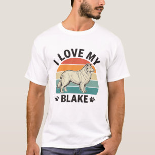 Ich liebe mein Blake-Hund Retro-Gravurdesign_1 T-Shirt