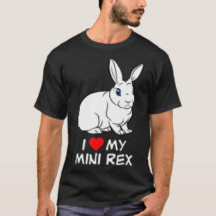 Ich Liebe mein Blue Mit Augen White Mini Rex Rabbi T-Shirt
