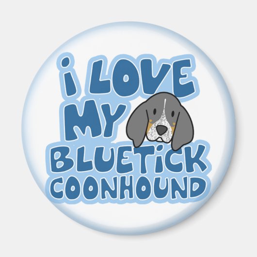 Ich Liebe mein Bluetick Coonhound Magnet (Vorne)