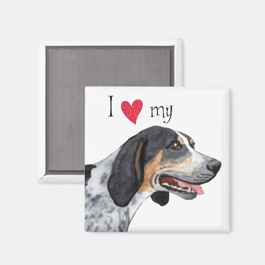 Ich Liebe mein Bluetick Coonhound Magnet (Vorderseite/Rückseite)