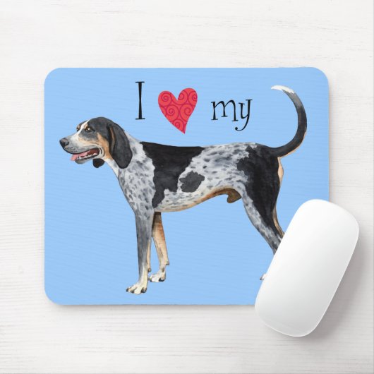 Ich Liebe mein Bluetick Coonhound Mousepad (Mit Mouse)