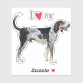 Ich Liebe mein Bluetick Coonhound Vinyl Sticker (Blatt)