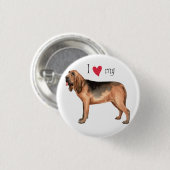 Ich Liebe mein Bluthund Button (Vorne & Hinten)