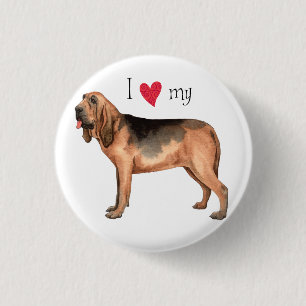 Ich Liebe mein Bluthund Button