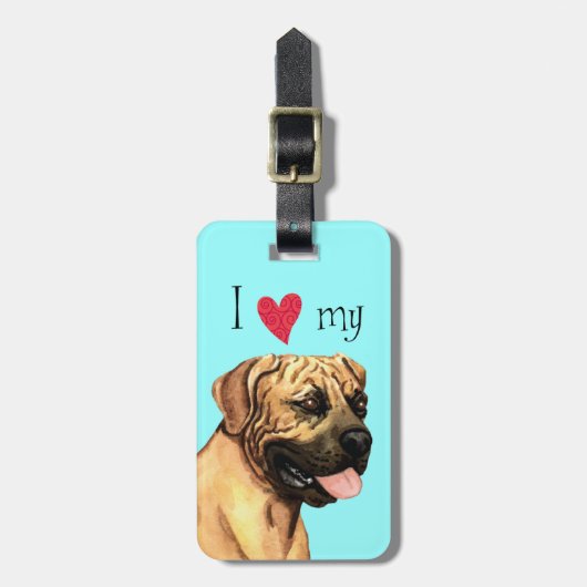 Ich Liebe mein Boerboel Gepäckanhänger (Vorderseite vertikal)