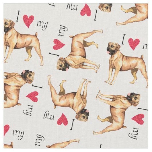 Ich Liebe mein Boerboel Stoff (Nahaufnahme)