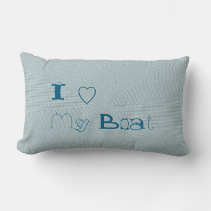 Ich Liebe mein Boot Blue Throw Kissen