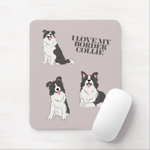 Ich liebe mein Border Collie-Mauspad Mousepad
