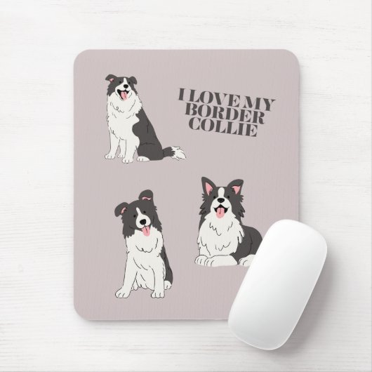 Ich liebe mein Border Collie-Mauspad Mousepad (Mit Mouse)