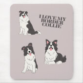 Ich liebe mein Border Collie-Mauspad Mousepad (Vorne)