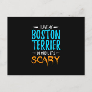 Ich liebe mein Boston Terrier Dog Mom beängstigend Feiertagspostkarte