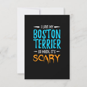 Ich liebe mein Boston Terrier Dog Mom beängstigend RSVP Karte