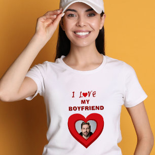 Ich Liebe mein Boyfriend Heart Foto T-Shirt