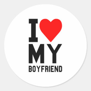 Ich Liebe mein BOYFRIEND Runder Aufkleber