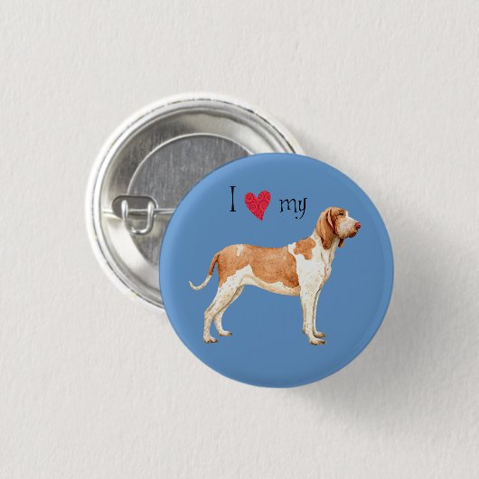 Ich Liebe mein Bracco Italiano Button (Vorne & Hinten)