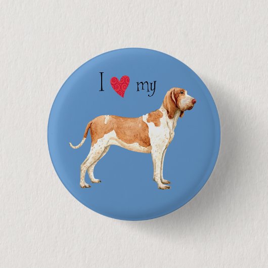 Ich Liebe mein Bracco Italiano Button (Vorderseite)