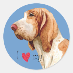 Ich Liebe mein Bracco Italiano Runder Aufkleber