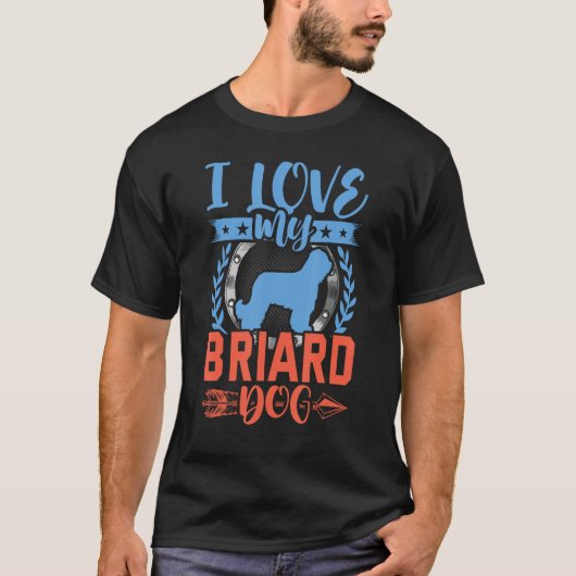 Ich Liebe mein Briard Dog Lover T-Shirt (Vorderseite)