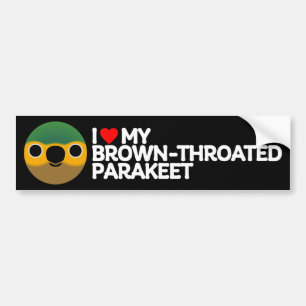 ICH LIEBE MEIN BROWN-THROATED PARAKEET AUTOAUFKLEBER