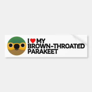 ICH LIEBE MEIN BROWN-THROATED PARAKEET AUTOAUFKLEBER