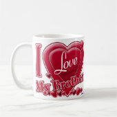 Ich Liebe Mein Bruder rot - Herz Kaffeetasse (Links)