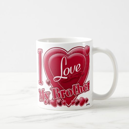 Ich Liebe Mein Bruder rot - Herz Kaffeetasse (Rechts)