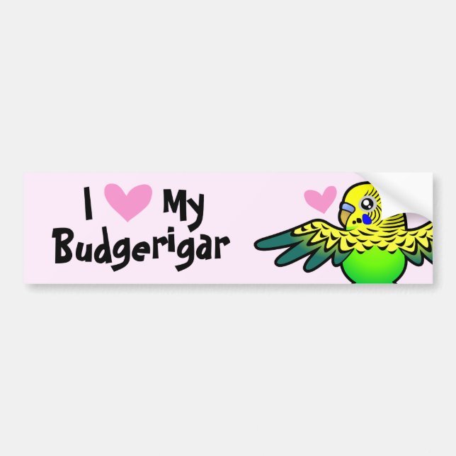 Ich Liebe mein Budgie Autoaufkleber (Vorne)
