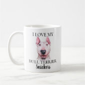 Ich Liebe mein Bull Terrier Dog Monogramm Kaffeetasse (Links)