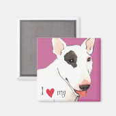 Ich Liebe mein Bull Terrier Magnet (Vorderseite/Rückseite)