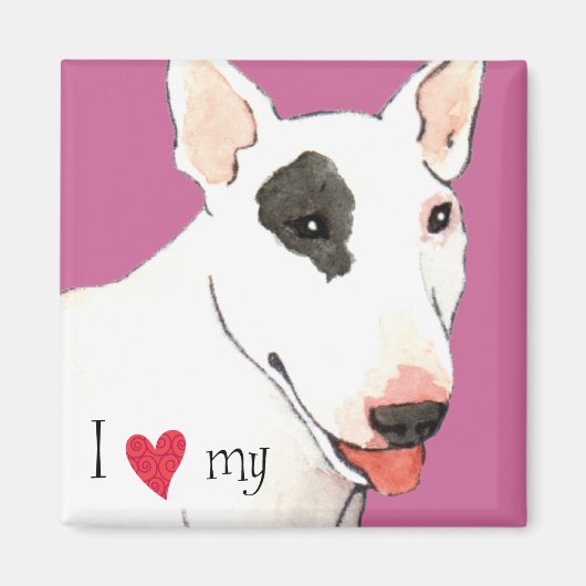 Ich Liebe mein Bull Terrier Magnet (Vorne)