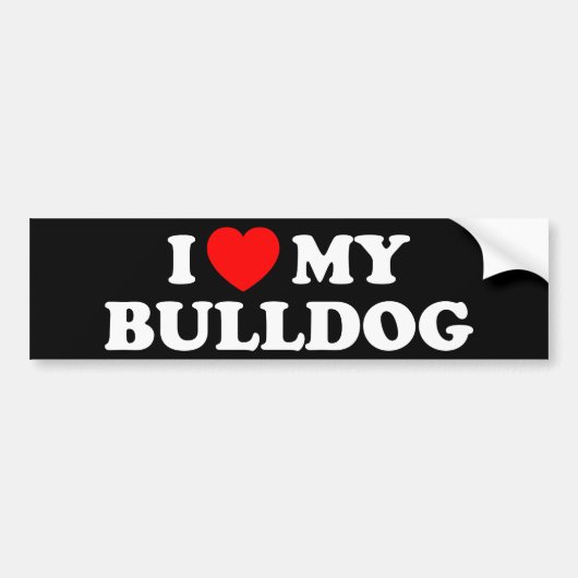 Ich Liebe mein Bulldog-Autoaufkleber Autoaufkleber (Vorne)