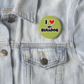 Ich Liebe mein Bulldog Button (Beispiel)