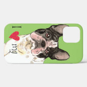 Ich Liebe mein Bulldog Case-Mate iPhone Hülle (Rückseite (Horizontal))