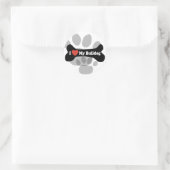 Ich Liebe mein Bulldog - Dog Bone Runder Aufkleber (Tasche)