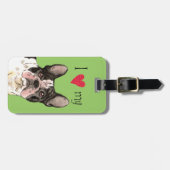 Ich Liebe mein Bulldog Gepäckanhänger (Vorderseite horizontal)