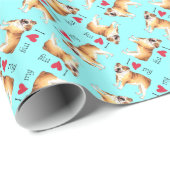 Ich Liebe mein Bulldog Geschenkpapier (Rolleneckpunkt)