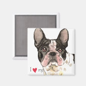 Ich Liebe mein Bulldog Magnet (Vorderseite/Rückseite)